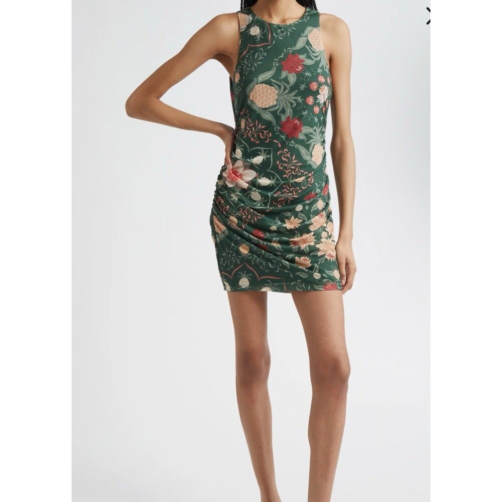 Farm Rio Women’s Pineapple Garden Stretch Tulle Body-Con Dress Green XL New
